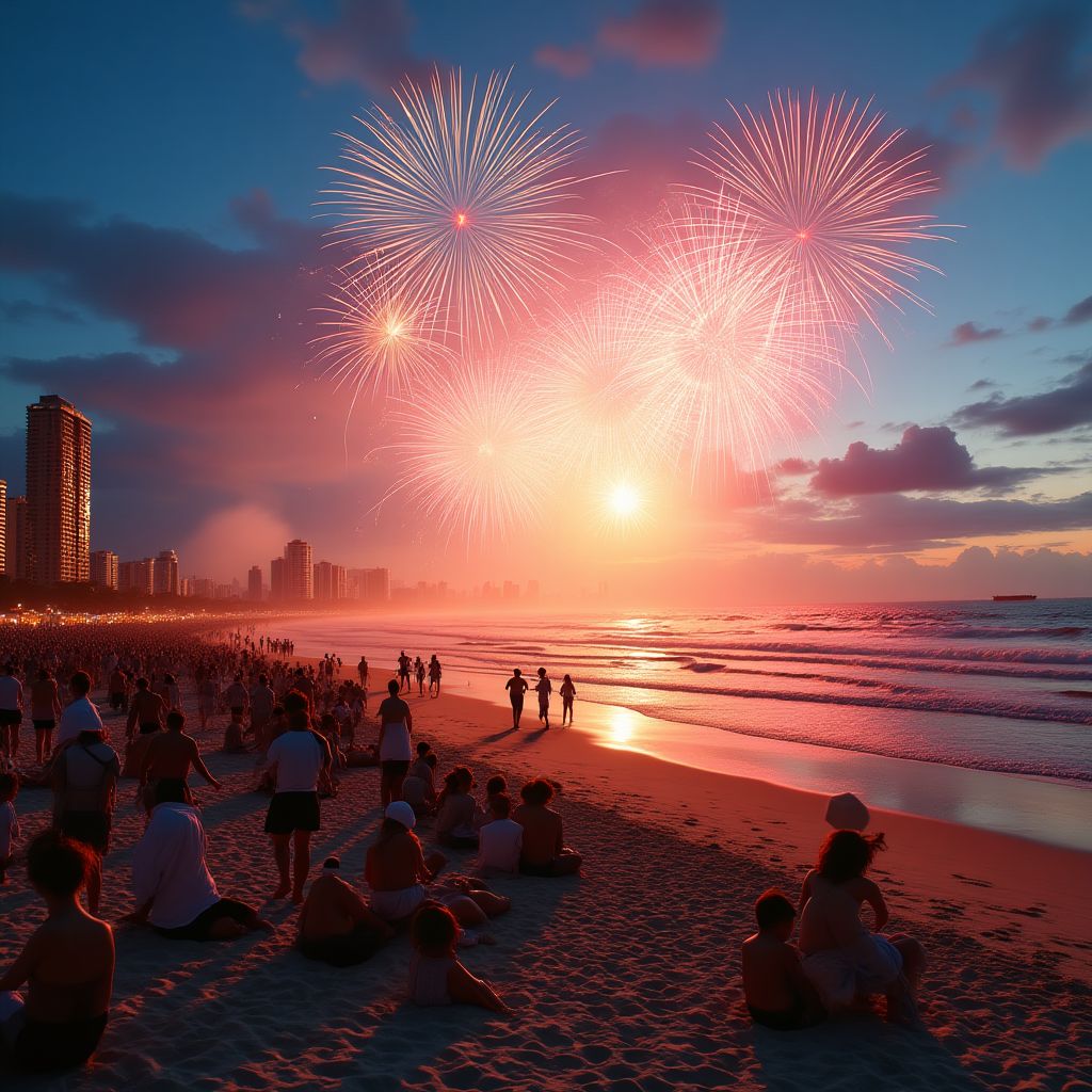 Australia Day celebrations on the beach