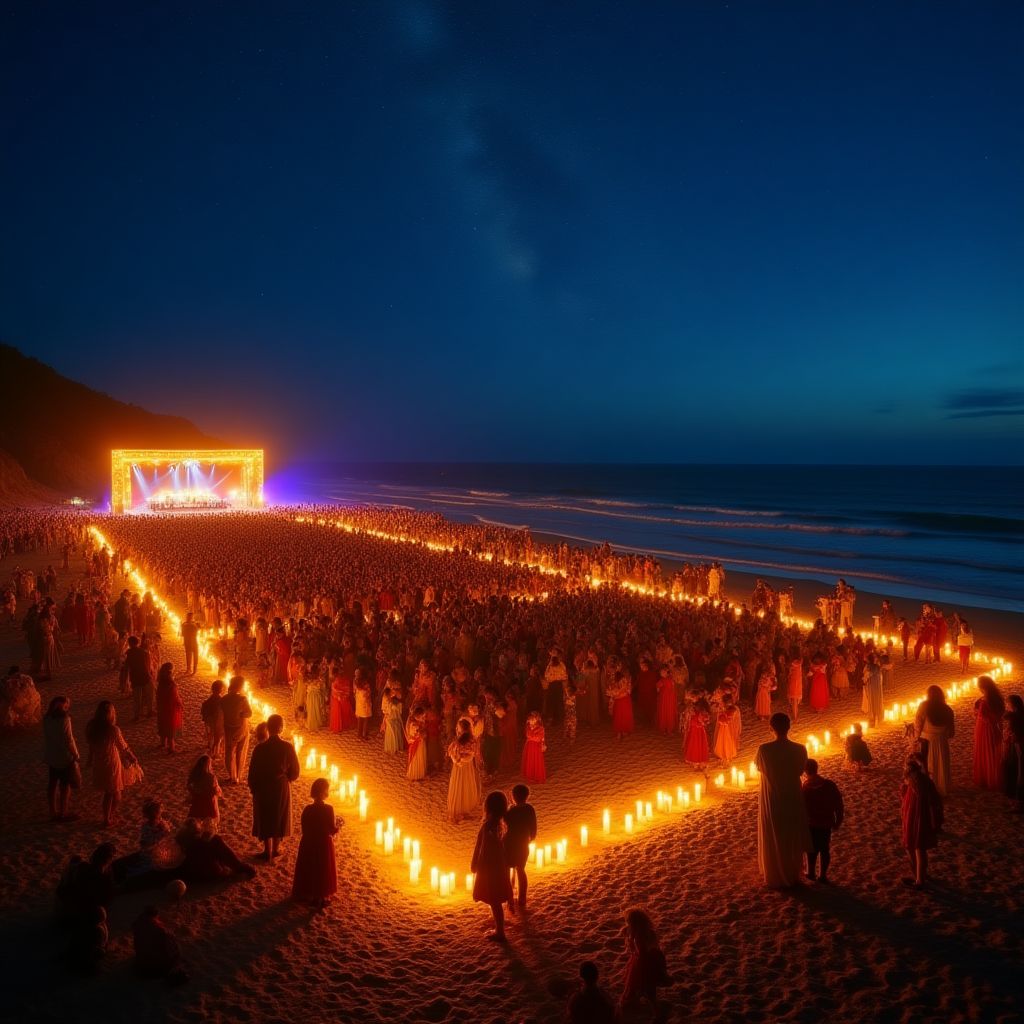 Christmas Carols by Candlelight on the beach