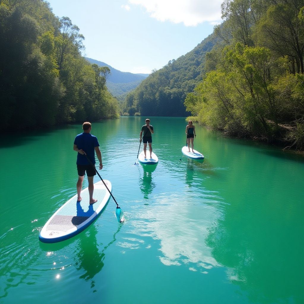 Stand-up paddleboarding on Tallebudgera Creek